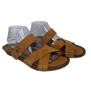 Teva Mahonia Slide Sandals Casual Comfort Leather Brown Women 10.5